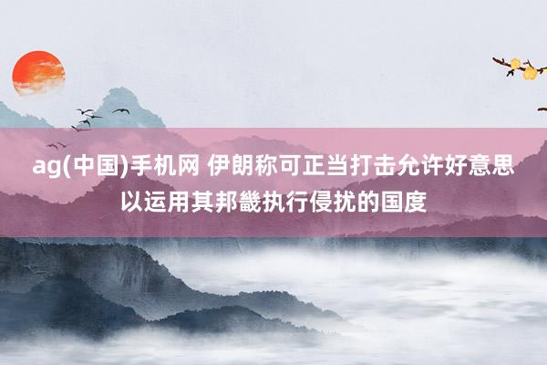 ag(中国)手机网 伊朗称可正当打击允许好意思以运用其邦畿执行侵扰的国度