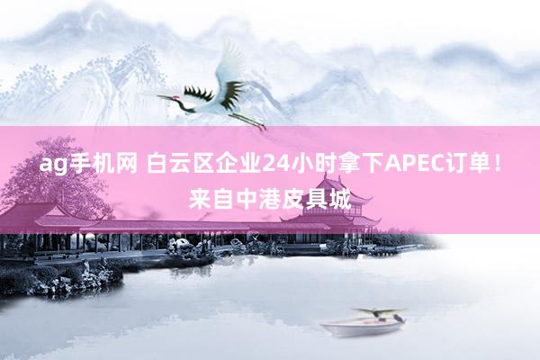 ag手机网 白云区企业24小时拿下APEC订单！来自中港皮具城