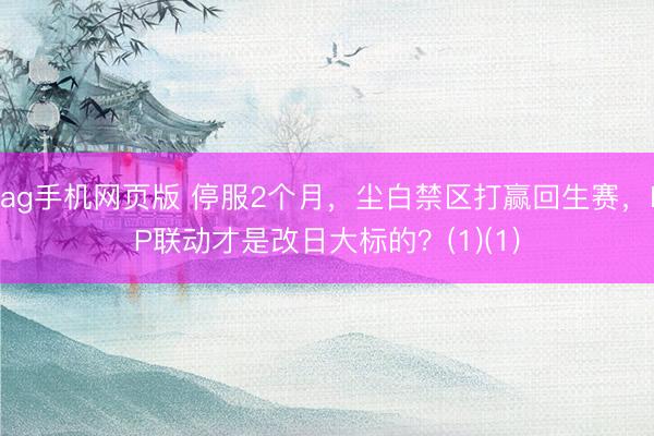 ag手机网页版 停服2个月，尘白禁区打赢回生赛，IP联动才是改日大标的？(1)(1)