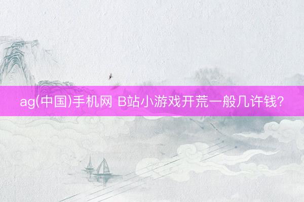 ag(中国)手机网 B站小游戏开荒一般几许钱？