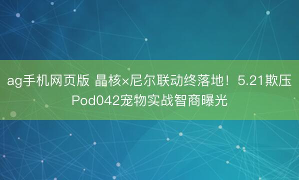 ag手机网页版 晶核×尼尔联动终落地！5.21欺压Pod042宠物实战智商曝光