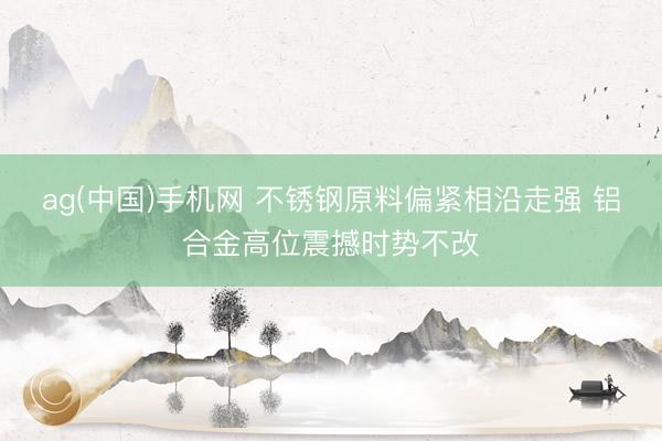 ag(中国)手机网 不锈钢原料偏紧相沿走强 铝合金高位震撼时势不改