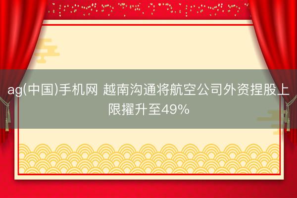 ag(中国)手机网 越南沟通将航空公司外资捏股上限擢升至49%