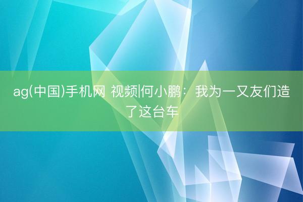 ag(中国)手机网 视频|何小鹏：我为一又友们造了这台车