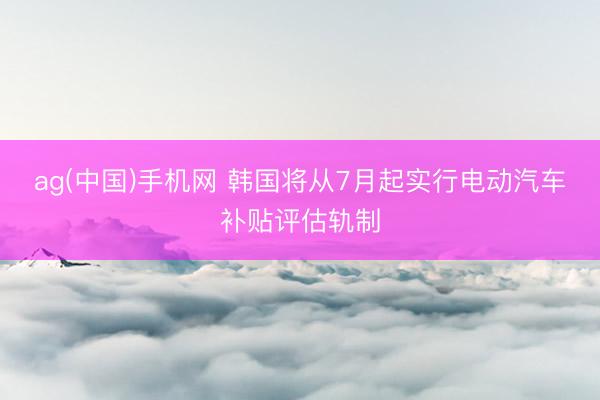 ag(中国)手机网 韩国将从7月起实行电动汽车补贴评估轨制