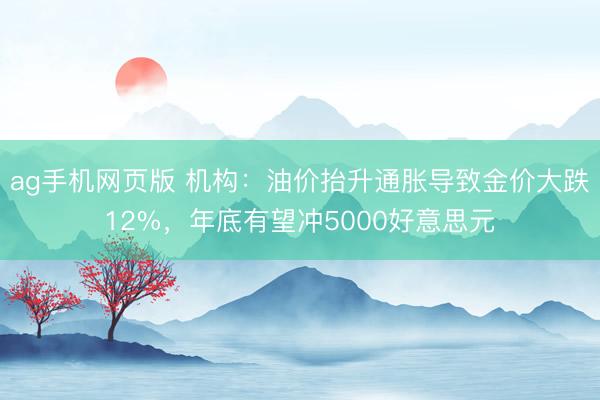 ag手机网页版 机构：油价抬升通胀导致金价大跌12%，年底有望冲5000好意思元
