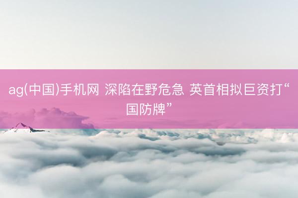 ag(中国)手机网 深陷在野危急 英首相拟巨资打“国防牌”
