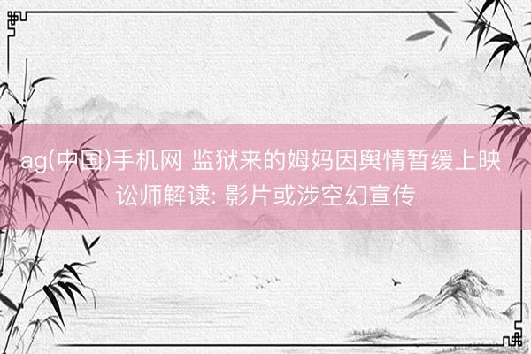 ag(中国)手机网 监狱来的姆妈因舆情暂缓上映 讼师解读: 影片或涉空幻宣传