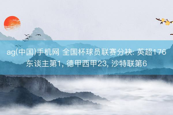 ag(中国)手机网 全国杯球员联赛分袂: 英超176东谈主第1， 德甲西甲23， 沙特联第6
