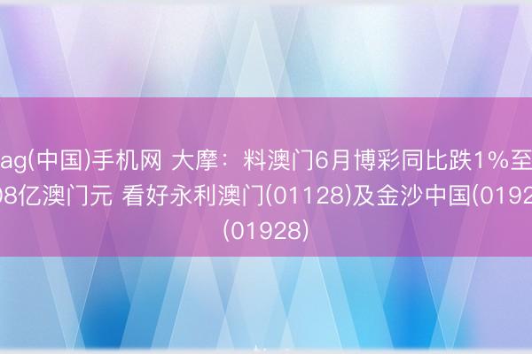 ag(中国)手机网 大摩：料澳门6月博彩同比跌1%至208亿澳门元 看好永利澳门(01128)及金沙中国(01928)