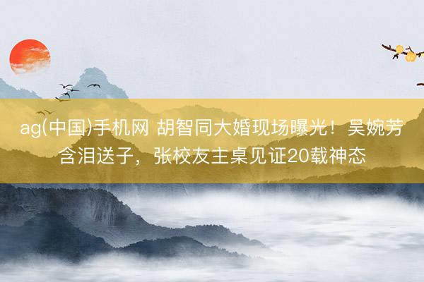 ag(中国)手机网 胡智同大婚现场曝光！吴婉芳含泪送子，张校友主桌见证20载神态