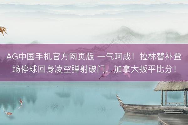 AG中国手机官方网页版 一气呵成！拉林替补登场停球回身凌空弹射破门，加拿大扳平比分！