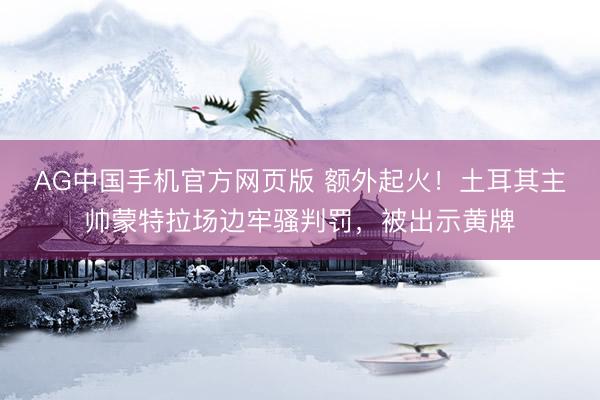 AG中国手机官方网页版 额外起火！土耳其主帅蒙特拉场边牢骚判罚，被出示黄牌
